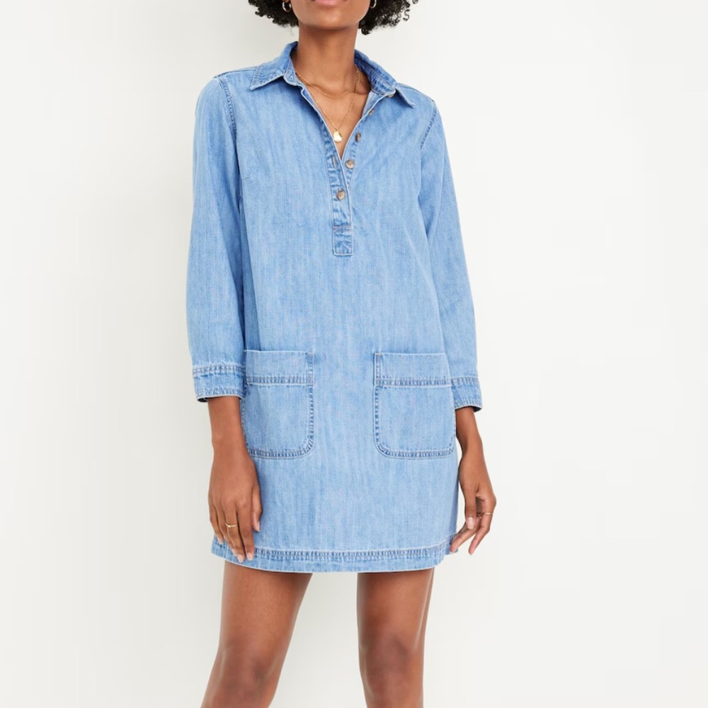 Old Navy light chambray denim dress.